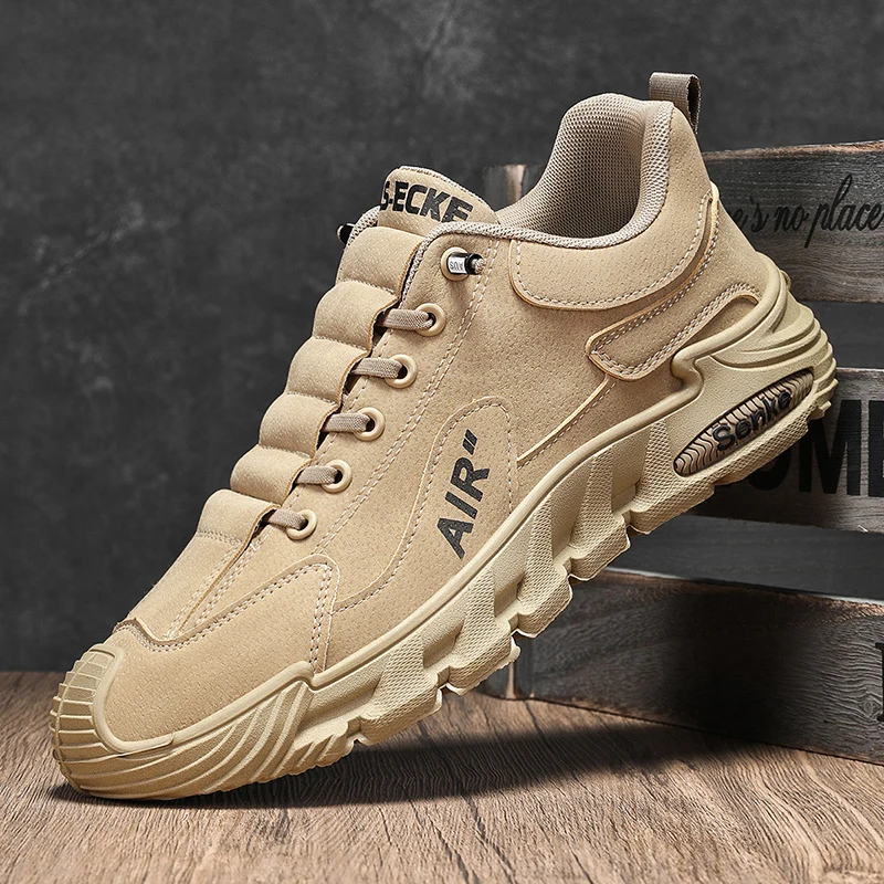 2025 New Sle Breathable Men's Work Shoes Slip-On Anti-Slip Wear-Resistant Casual Sports Shoes Thick Bottom Labor Protection