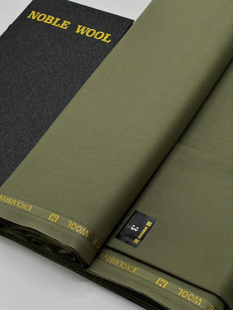 Noble Wool Men's Fabric - Olive Green