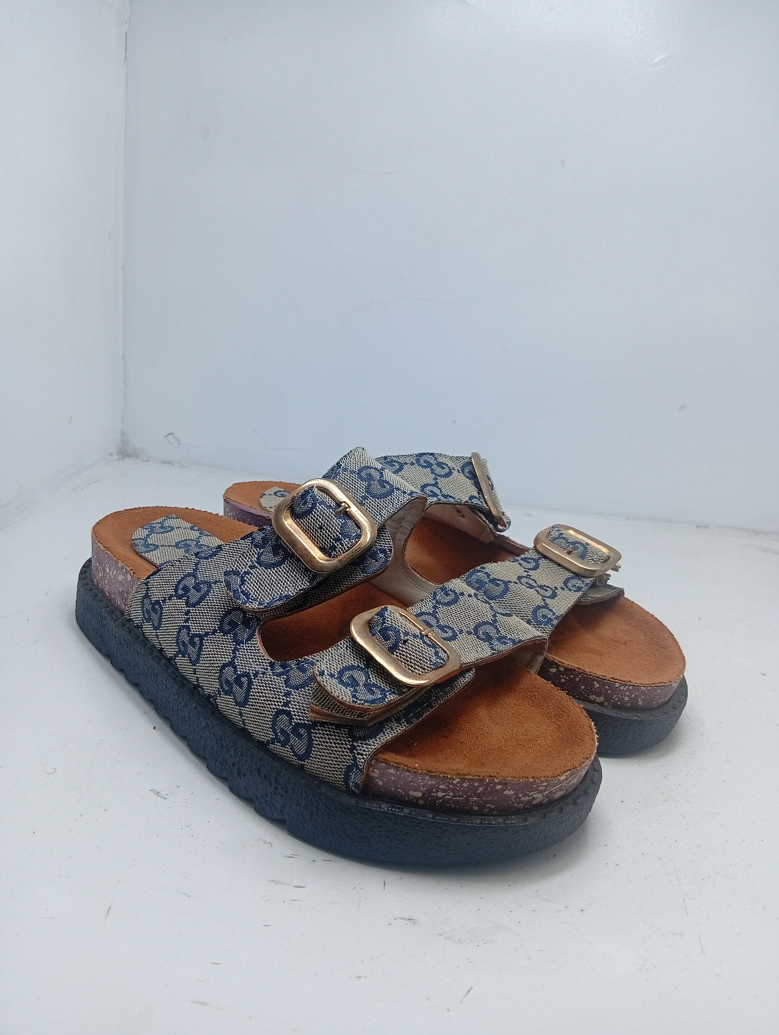 Gucci-Style Monogram Men's Sandals