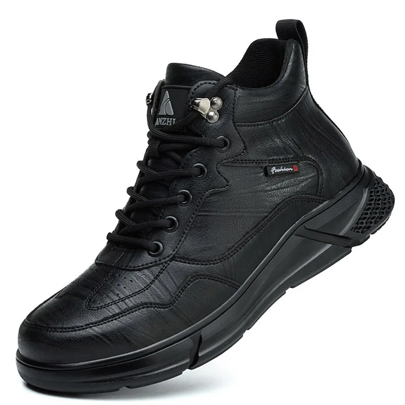 Comfortable safety sneaker for men winter anti-slip boots man construction indestructible black work boots steel nose work shoes