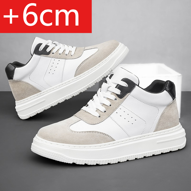 2025Mens Elevator Shoes Height Increase Invisible 6/ 8cm Sports Sneakers Elevate Taller Lift Leather Shoes