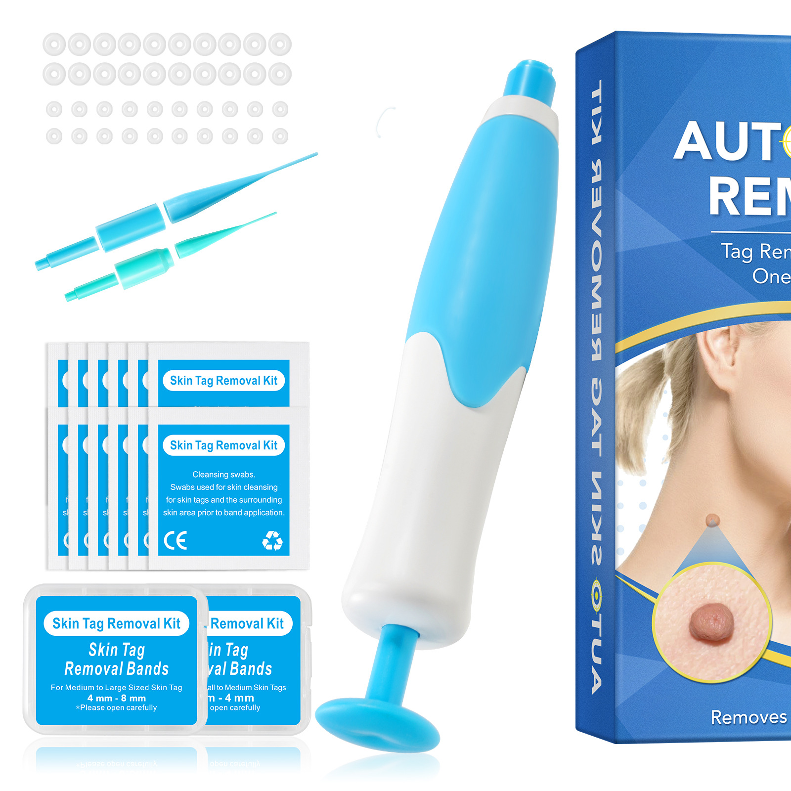 2 IN 1 Auto Micro Skin Tag Remover Device Standard And Micro Skin Tag Removal Kit Adult Mole Wart Remover Face Care Beauty Tools
