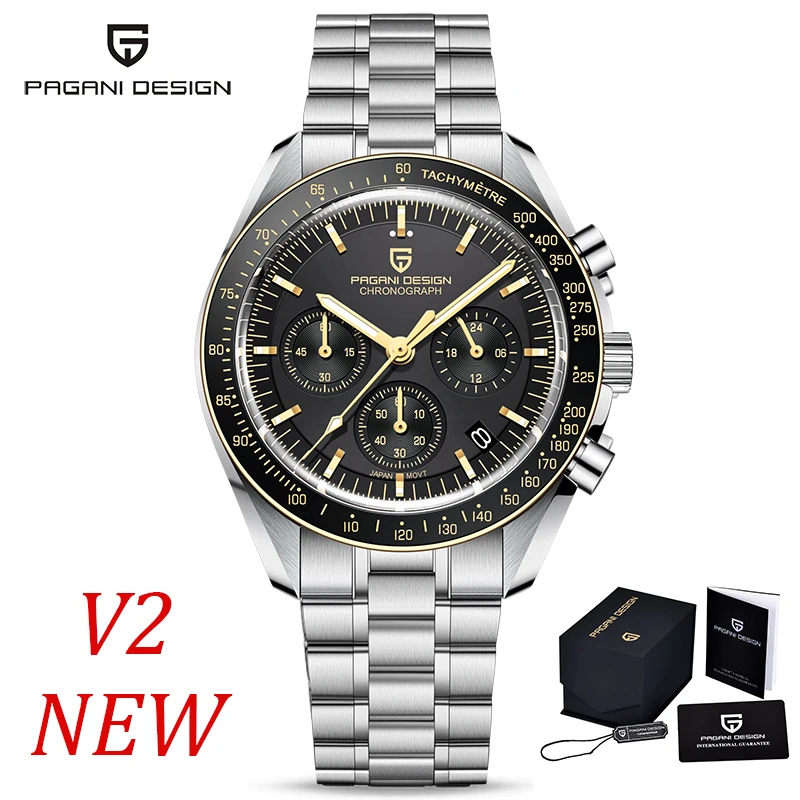 2025 New PAGANI DESIGN Mens Watches Top Brand Luxury Automatic Quartz Chronograph Waterproof Sport Stainless Steel Clock Relogio
