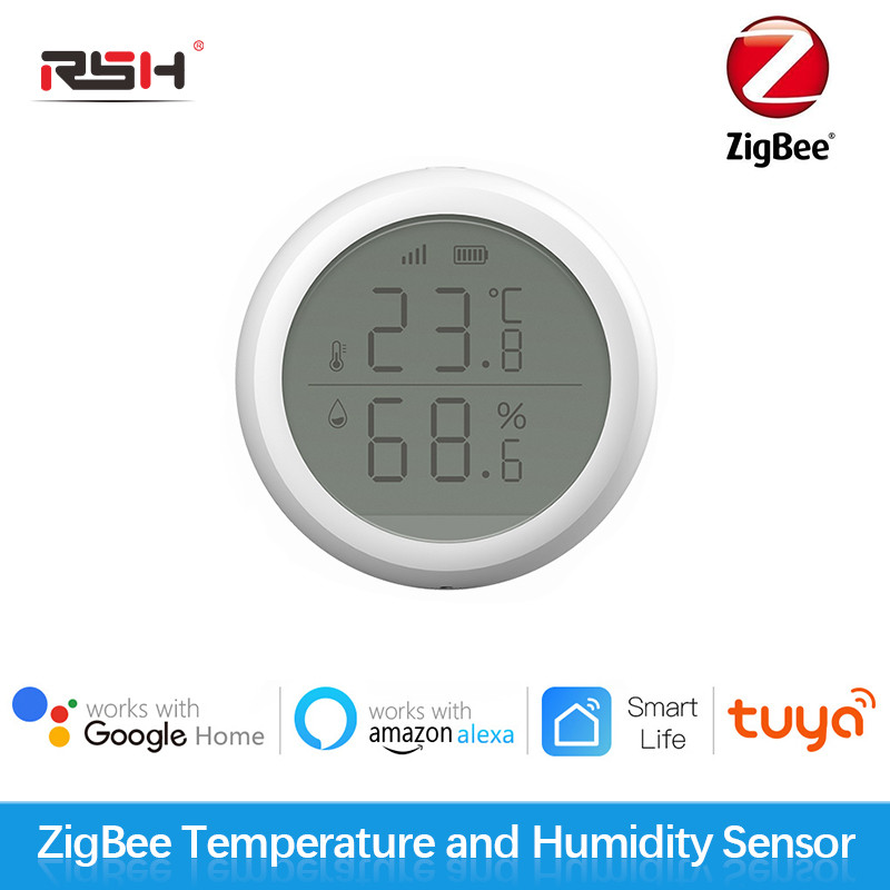 Tuya Smart ZigBee Thermometer Home Indoor Temperature And Humidity Sensor With LCD Display APP Voice Control Alexa Google Home