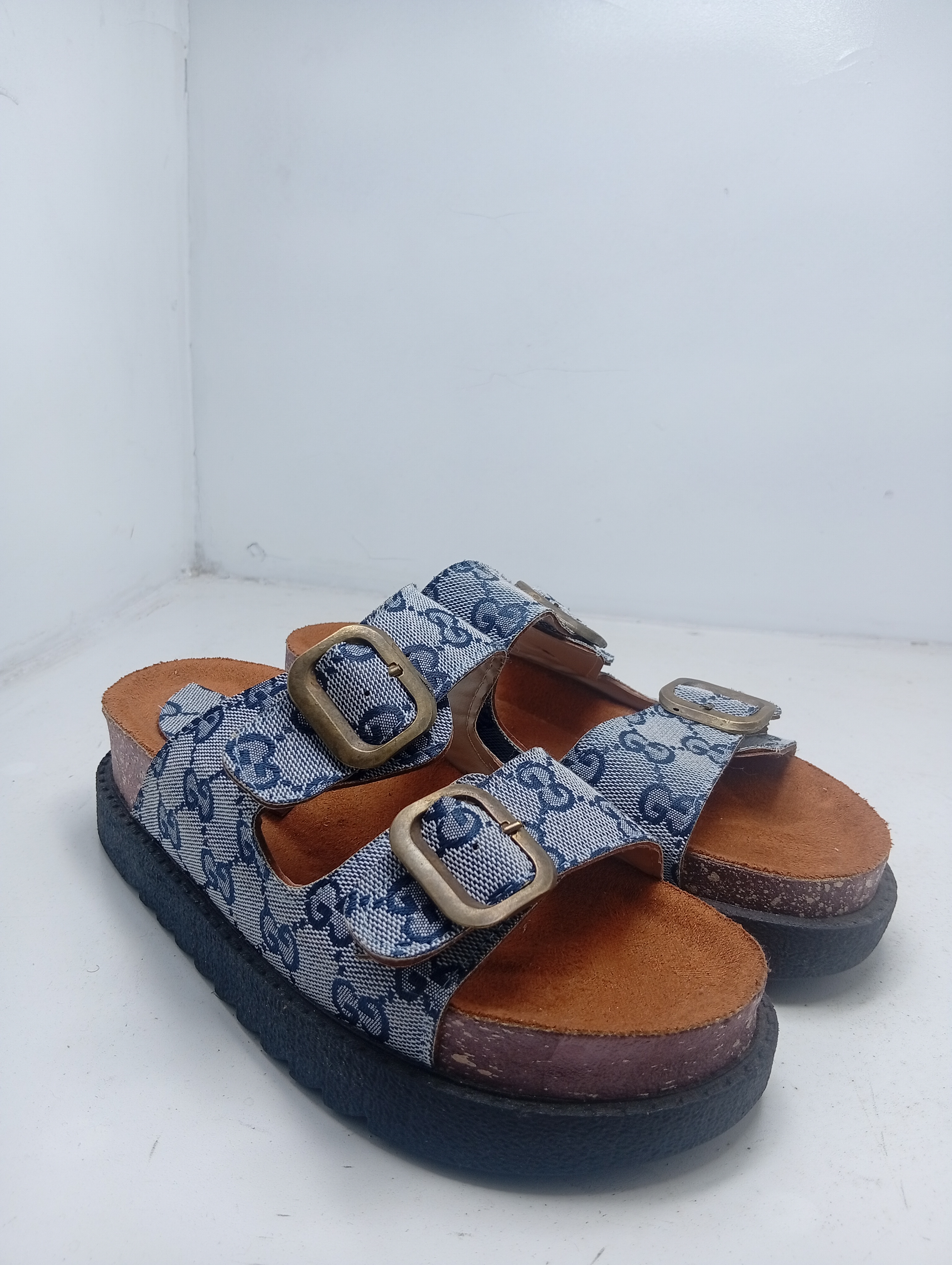 Gucci-Style Monogram Platform Sandals for Women