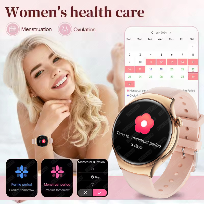 2025 New GPS NFC Bluetooth Call Smartwatch  Women Watch 4 mini Sports Track Heart Rate Oximetry Monitor Health Smartwatch Woman