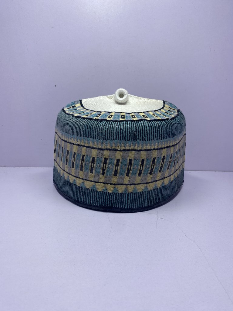 Blue Rawaram – Hausa/Fulani Cap, Kufi, Handwoven Cap, Zawa