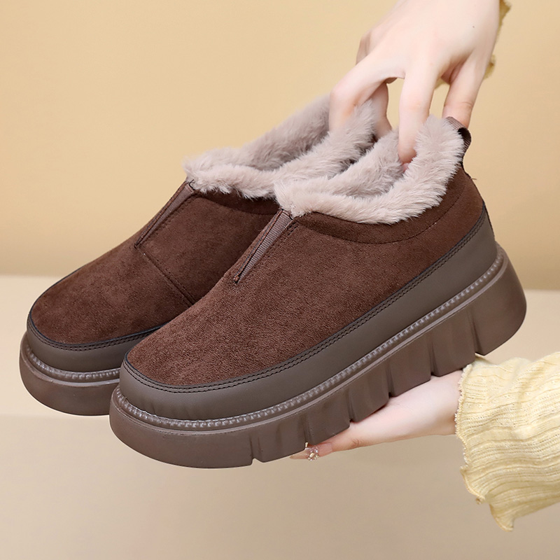 2025 Winter New Thickened Anti-slip and Durable Women's Cotton Shoes with Fleece Lining Warm and Comfortable Free Shipping