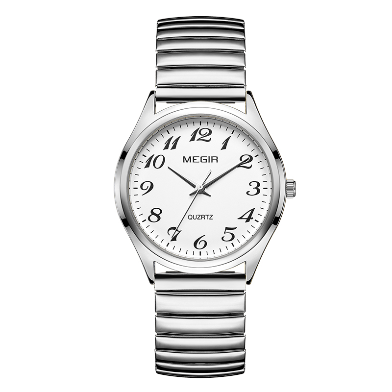 MEGIR Luxury Couple Watch for Men Women High Quality Quartz Watches Stainless Steel Waterproof Wristwatches Valentine's Day Gift