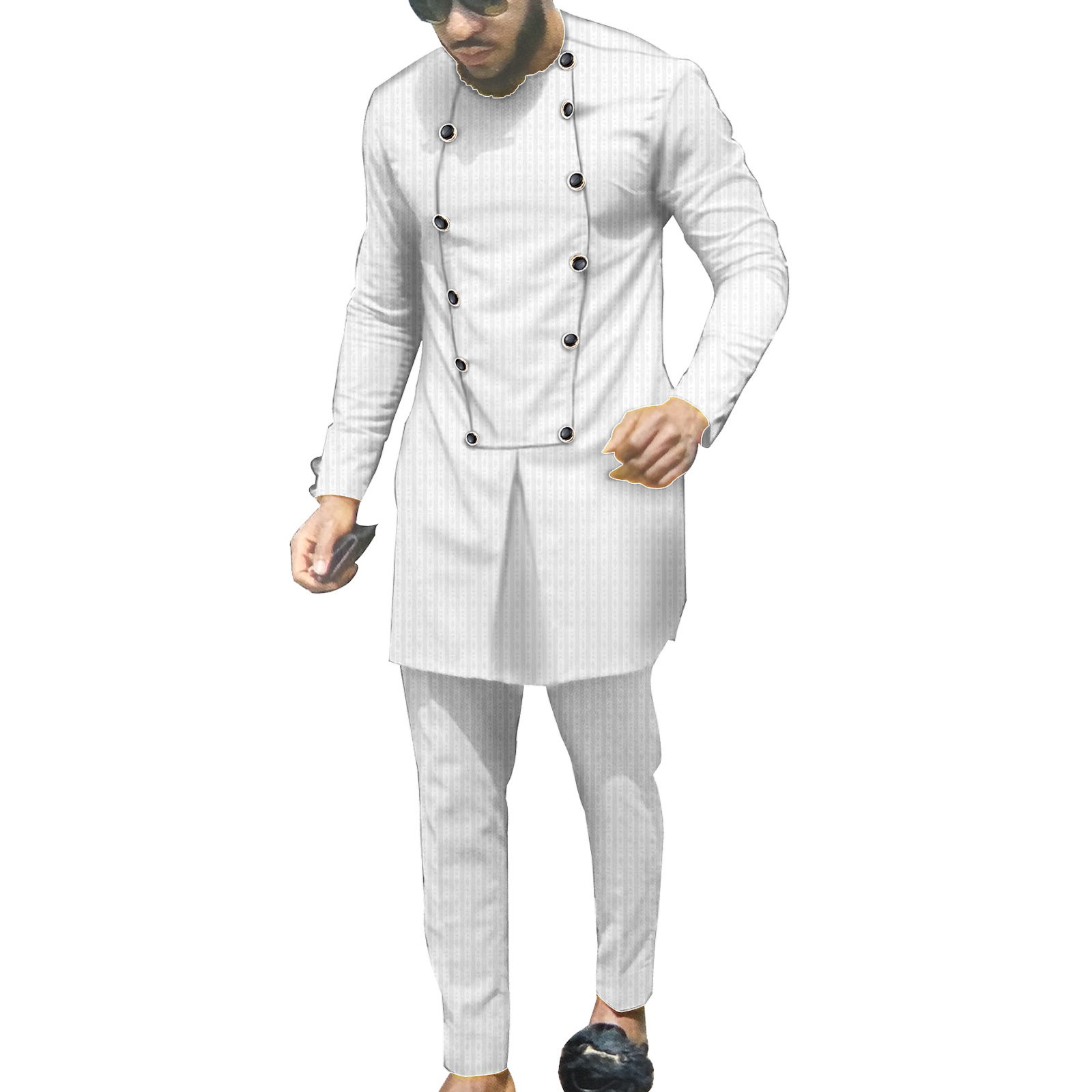 2025 African 2 Piece Set for Men Printed Blazer and Pants Dashiki Outwear Ankara Coats Wax Outfits Pockets Dress Suit S2016024