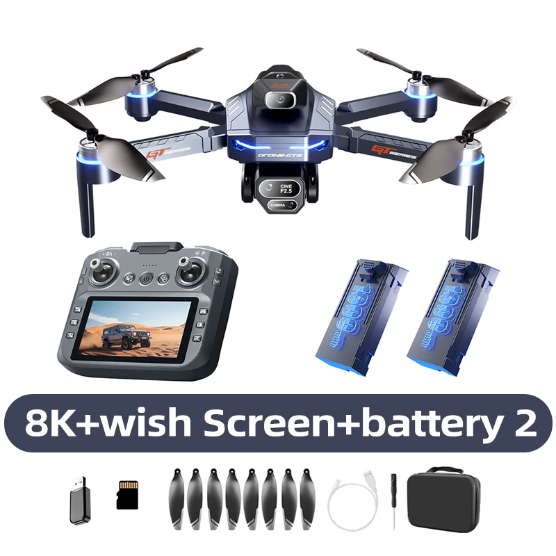 Xiaomi GT8 Drone 8K Professional Dual Camera GPS FPV Brushless Motor Optical Flow Hovering Folding Quadcopter 4K RC Dron Toys