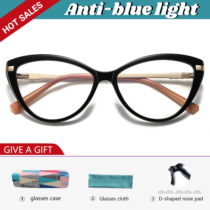 VKYEE Cat Eye Photochromic Anti Blue Ray Reading Glasses Women Myopia Hyperopia Prescription Custom Optical Eyeglasses PFD2111