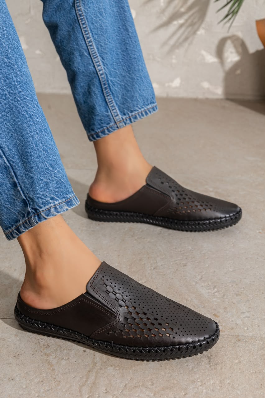 Number One Perforated Leather Slip-On Shoes