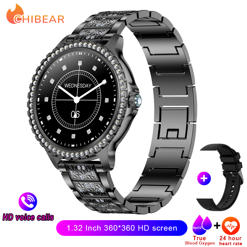 2025 New Fashion Women Smart Watch AMOLED HD Screen Sports Watch Health Heart Rate Voice Call Smart Watch For Android IOS