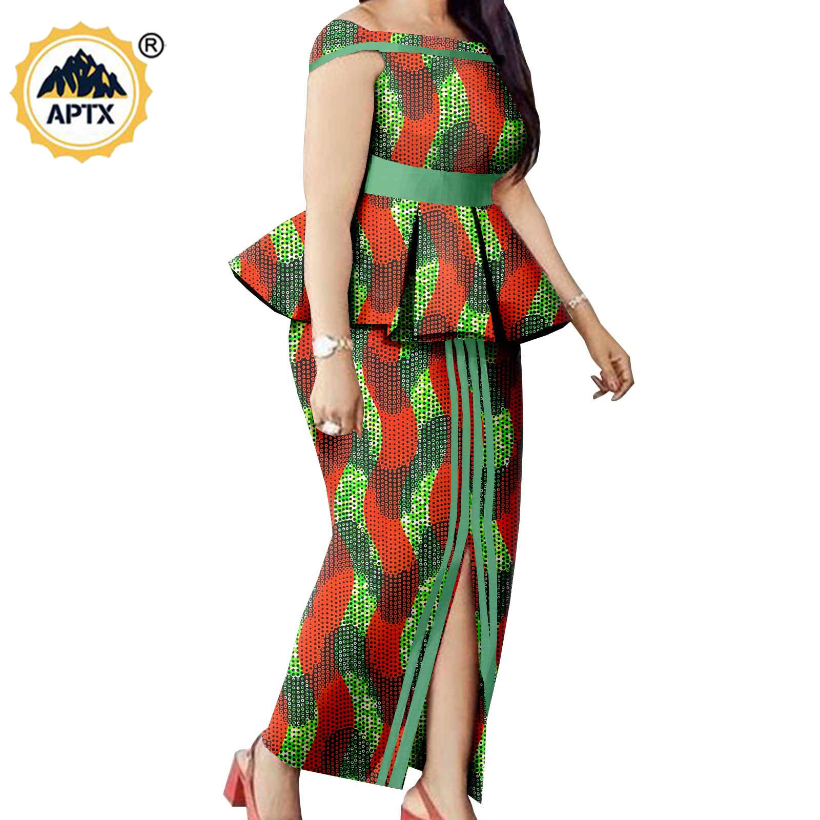 Matching Couple Outfits Men Shirts and Pants Sets Dashiki African Dresses for Women Top and Split Skirts for Wedding Y23C006