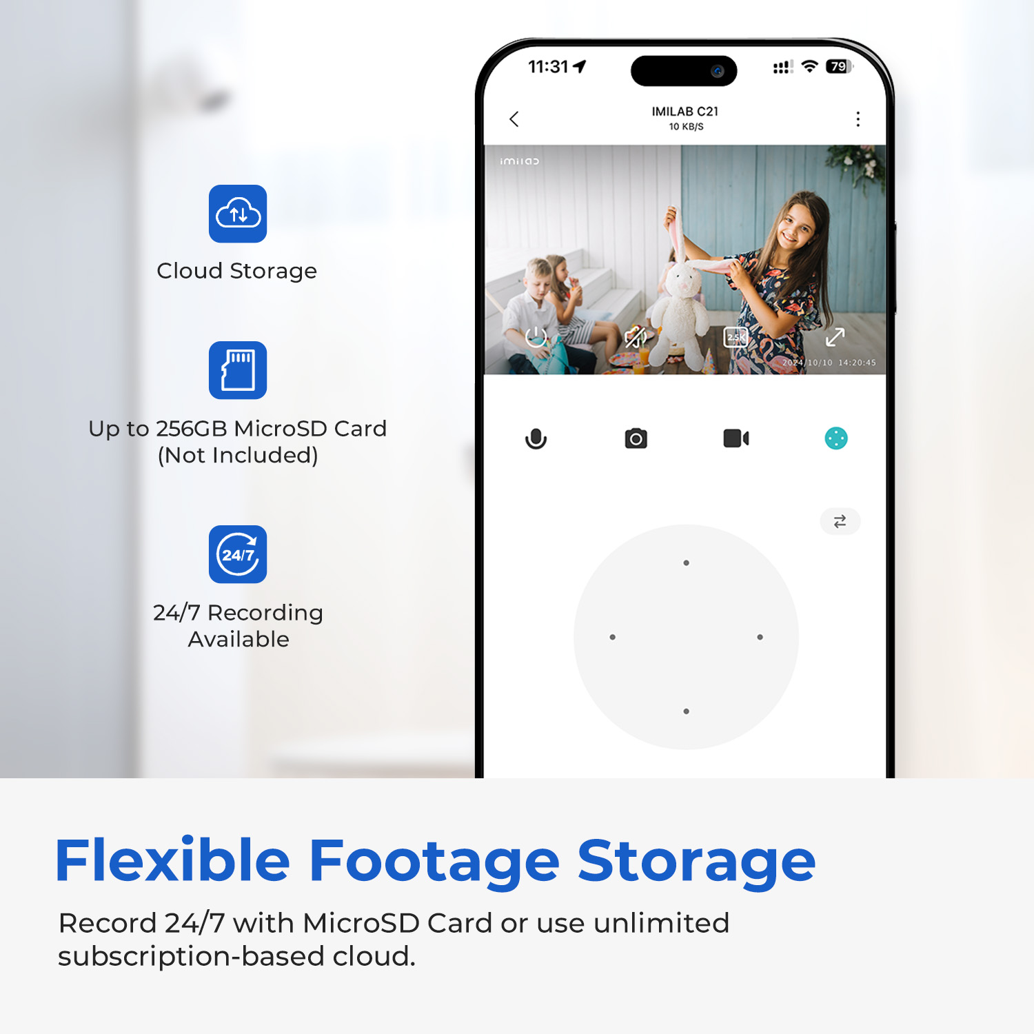 IMILAB-C21 IP Security Camera, 2.5K 360° Night Vision, Baby Monitor with App, 2-Way Audio, AI Detection, 2.4GHz WiFi