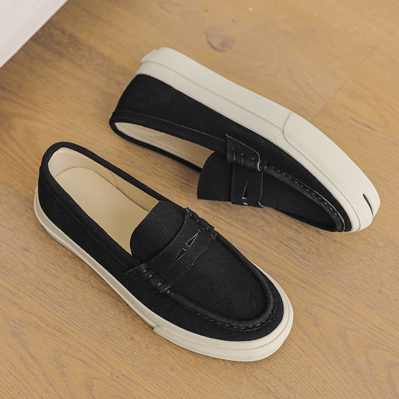 Summer Men's Casual Leather Shoes New Trend Loafers Fashion Soft Bean Shoes Low-top Men's Slip on Flats Leisure Walk Moccasins
