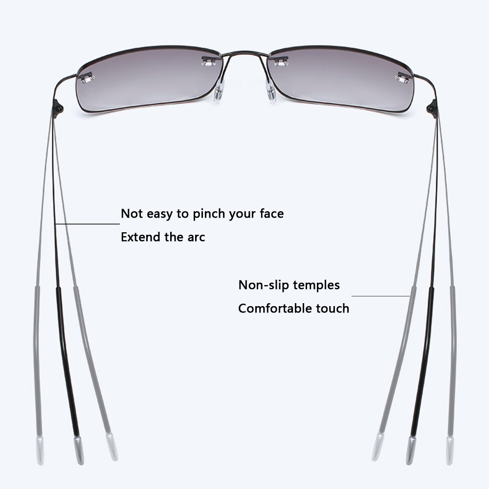 2025 NEW Rimless Sun Reading Glasses Anti Blue Light Near And Far Multifocal Presbyopia Shades Eyewear Men Magnify Glasses+1to+4
