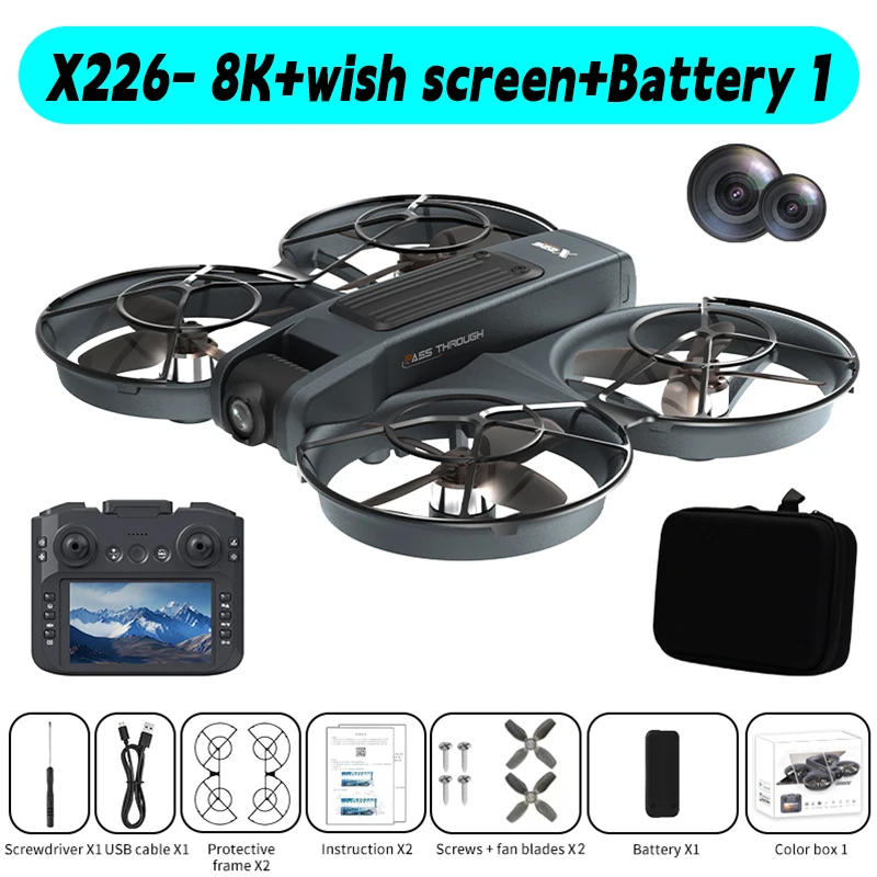 New Xiaomi Drone X226/X226VR Drones 8K Profession HD Wide Angle Camera WiFi FPV RC Helicopter Large Screen Foldable Quadcopter