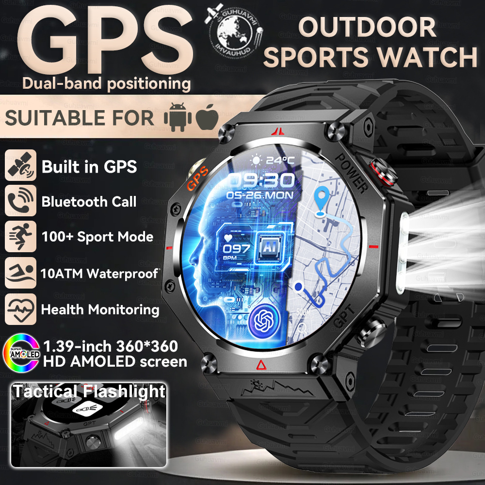 2025 NEW T-Rex 3  Outdoor Military Smart Watch 10ATM Waterproof Bulit-in GPS Compass Altimeter Barometric HD Call Smartwatch Men