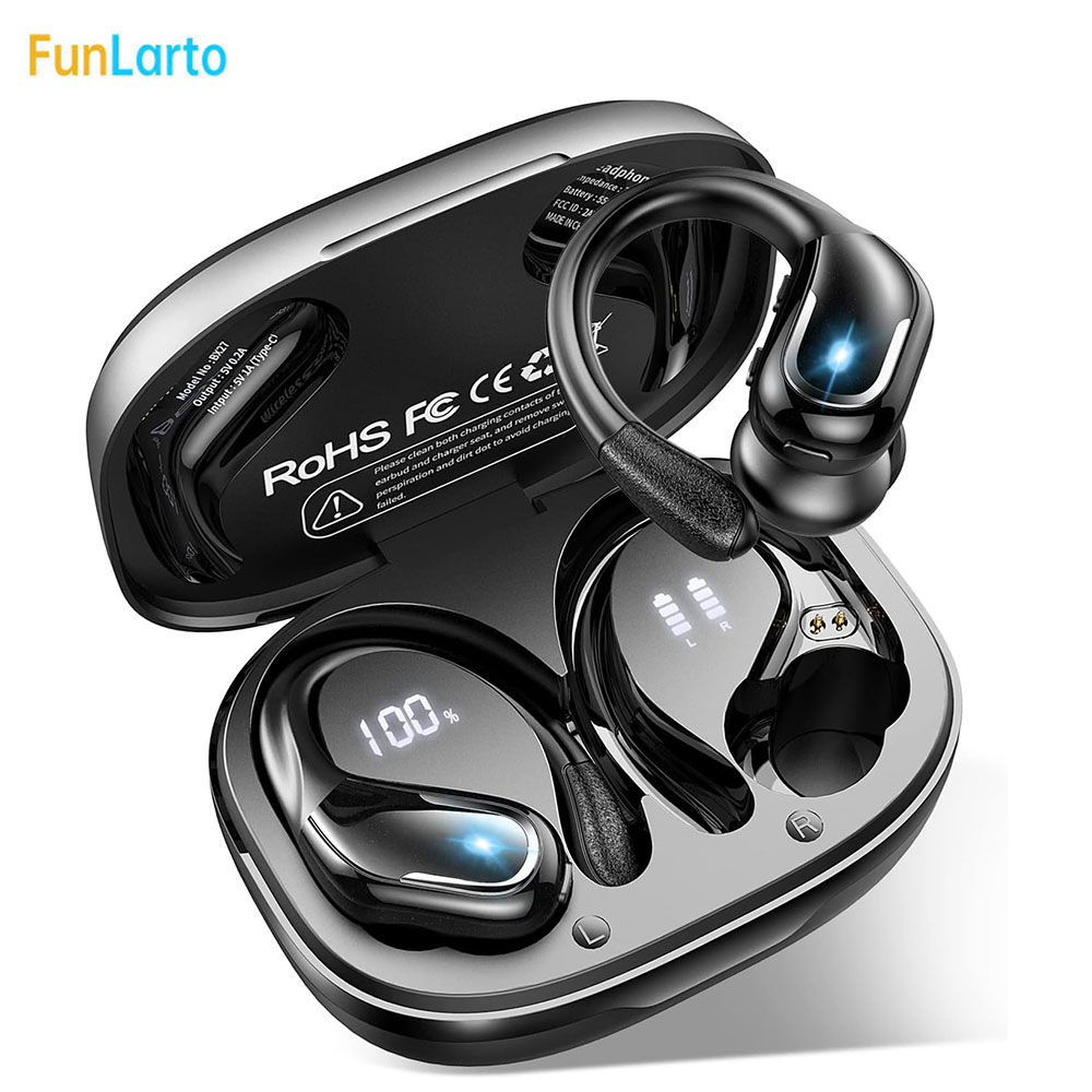 Wireless Earbuds Bluetooth 5.3 Headphones Sport,Bluetooth Earbuds with ENC Noise Canceling Mic,Wireless Headphones with Earhooks