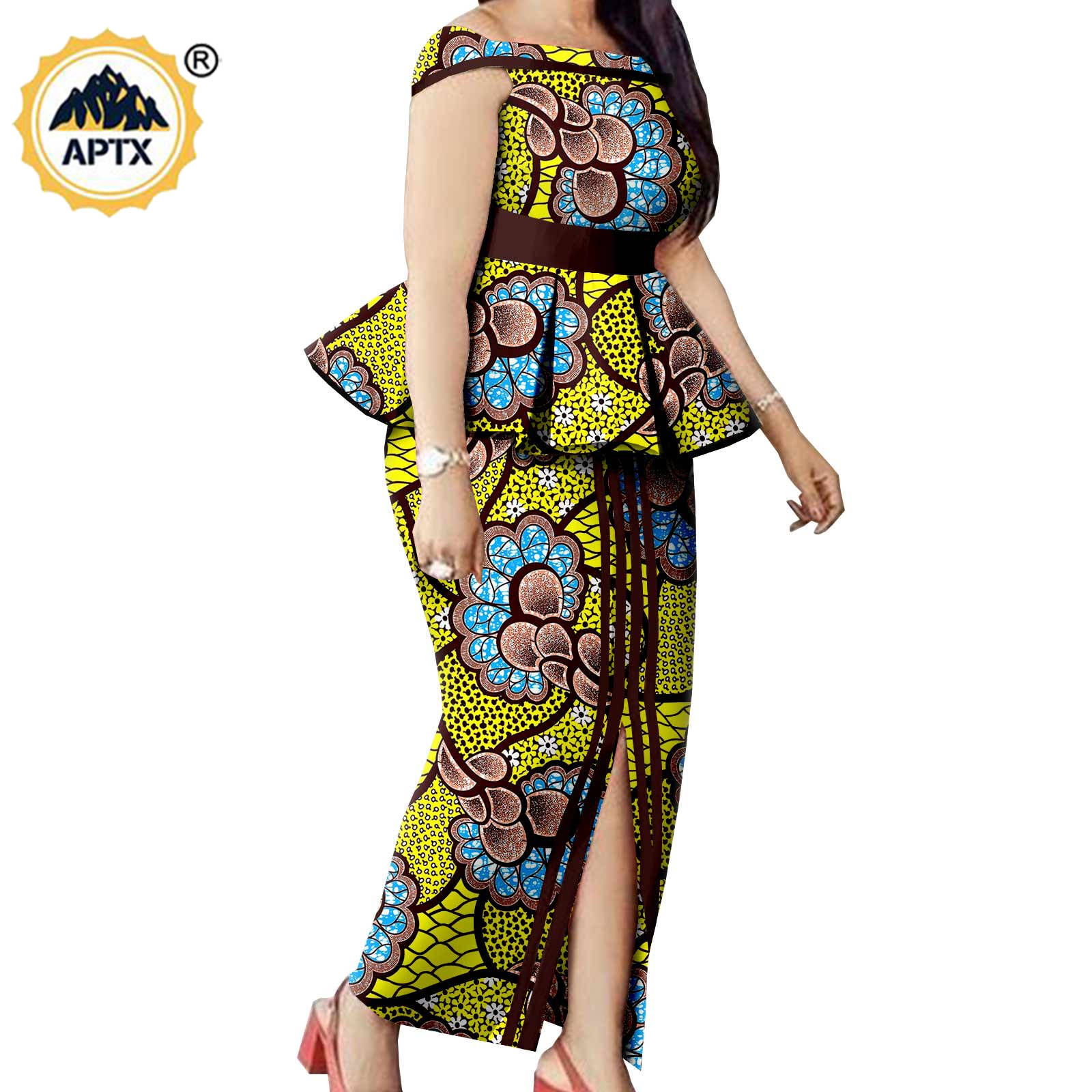 Matching Couple Outfits Men Shirts and Pants Sets Dashiki African Dresses for Women Top and Split Skirts for Wedding Y23C006