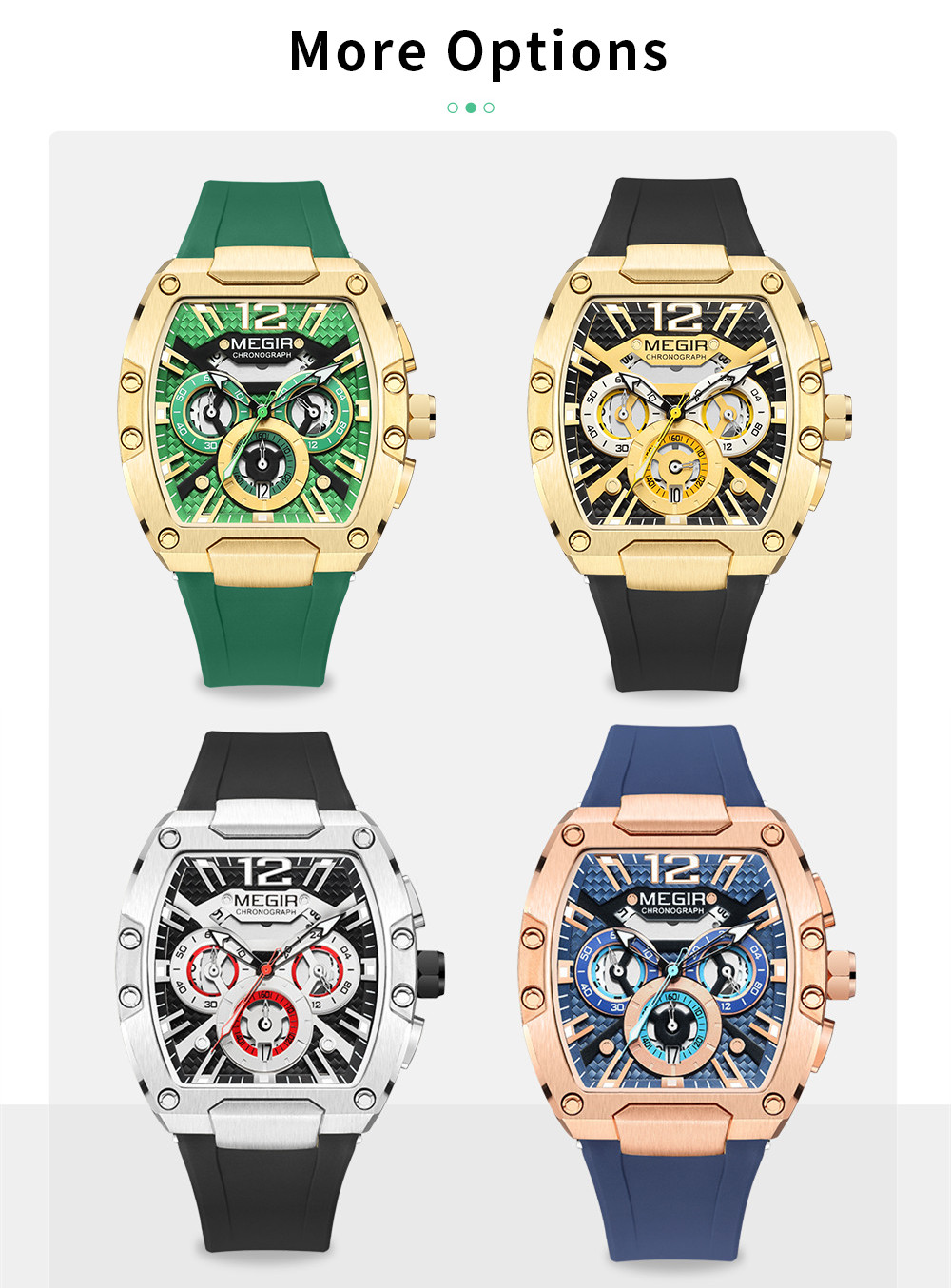 MEGIR Original Fashion Mens Watches Sport Military Chronograph Calendar Silicone Strap Quartz Wristwatch Relogio Masculino 8112