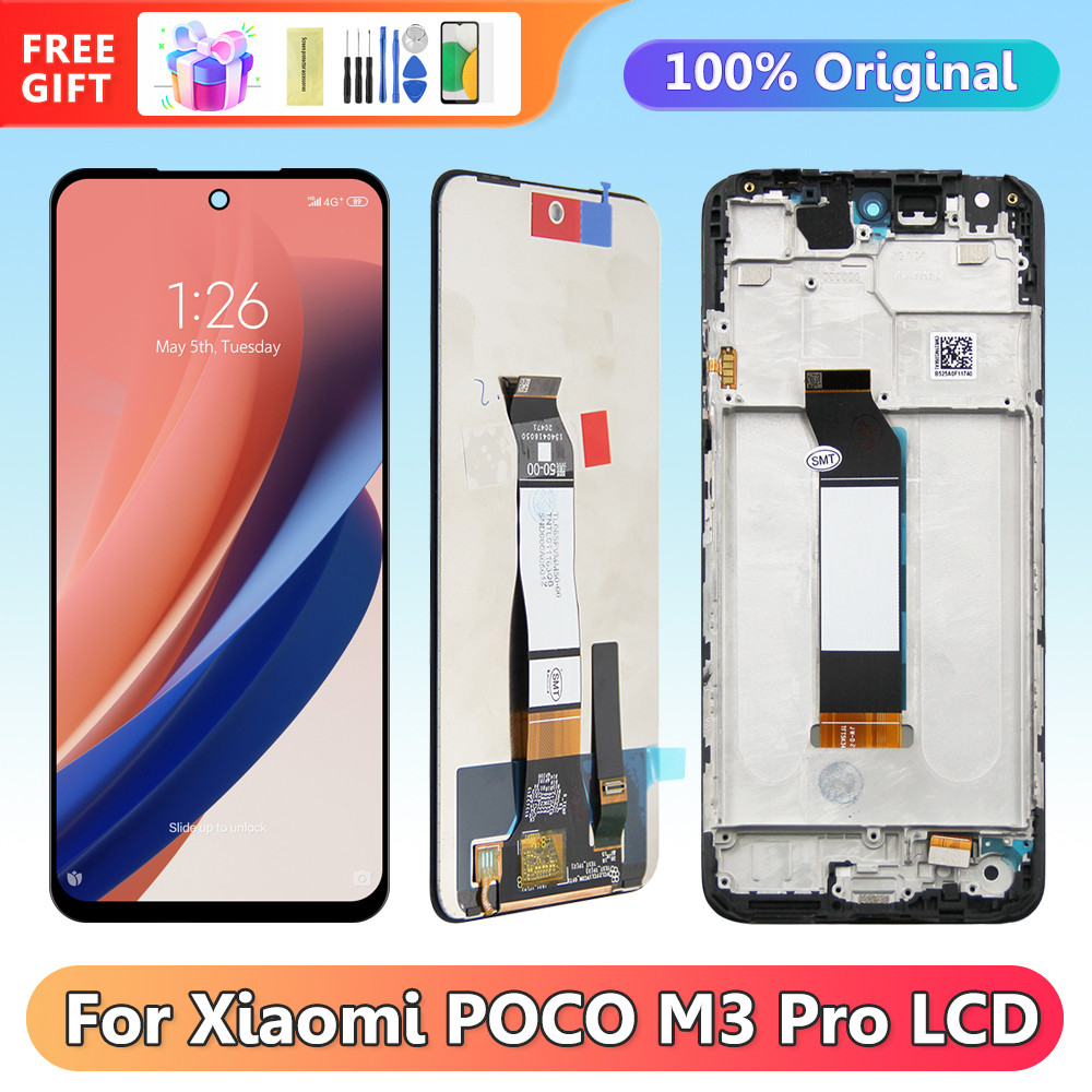 Display Screen Assembly for Xiaomi Poco M3 Pro/ M3Pro 4G, for Xiaomi Poco M3 Pro 5G M2103K19PG Lcd Display Digital Touch Screen