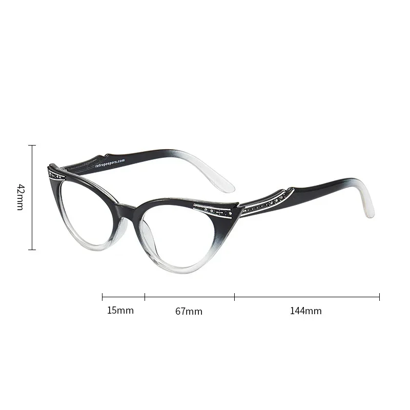 Classic Candy Color Reading Glasses New Diamond Inlaid Cat Eye Presbyopia Glasses Men and Women Eyeglasses Diopter 0 To +4.0