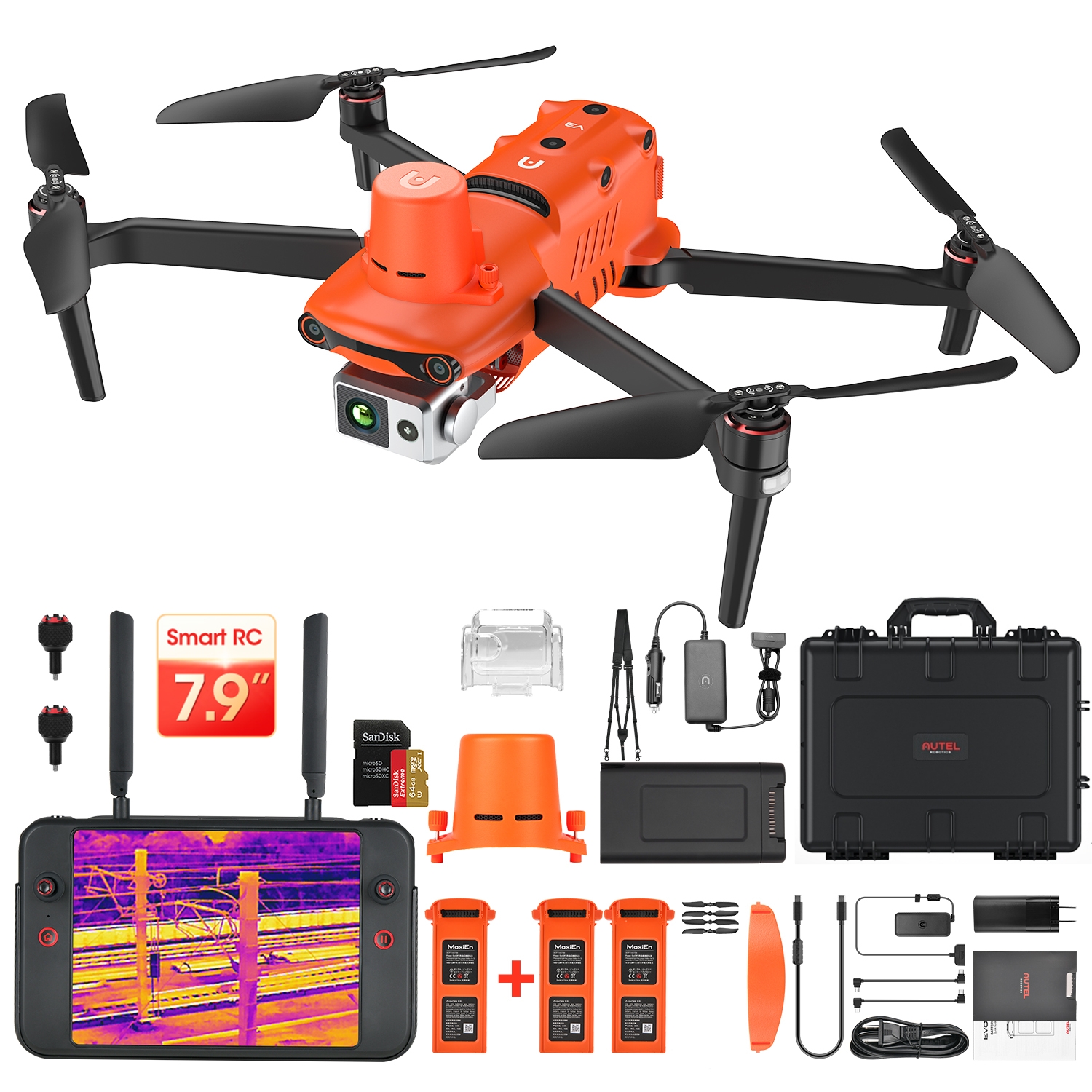 Autel Robotics EVO II Dual 640T RTK V3 Thermal Drone 6K Professional Camera Drone Centimeter-Level Positioning 38Min Flight Time