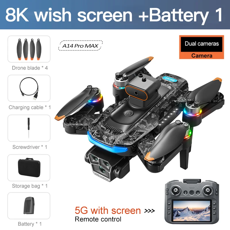 Xiaomi A14Pro max GPS Drone 4K Professional Dual Camera Dron Brushless Motor WIFI FPV Foldable RC Quadcopter Helicopter Toys