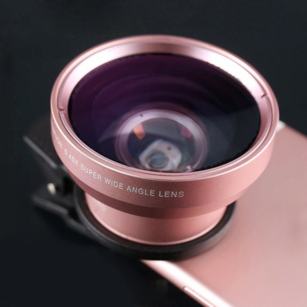 Lens Universal Clip Multifunctional 37mm Mobile Phone Lens Professional 0.45x 49uv Super Wide-Angle+Macro HD Lens For Most Phone