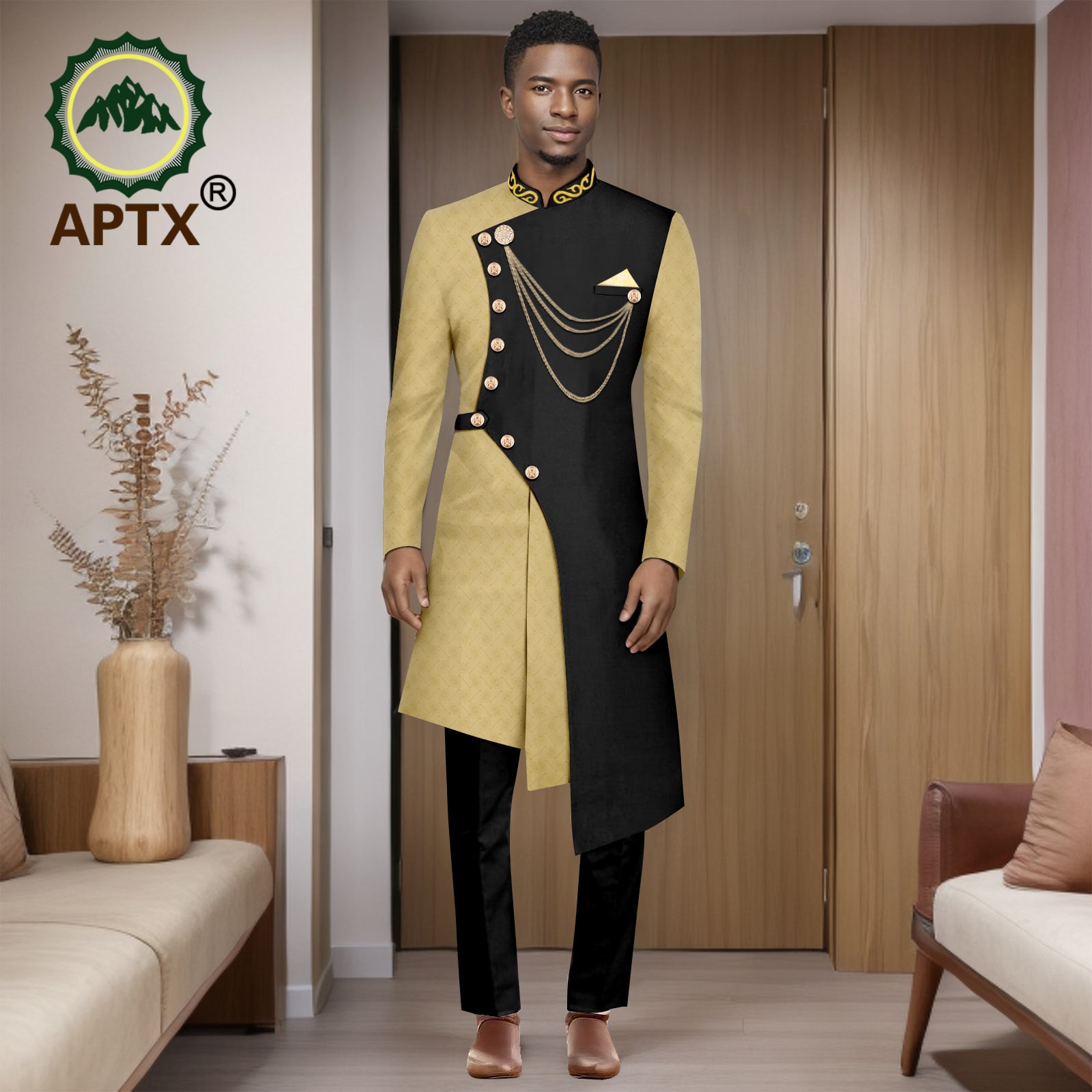 African Suits for Men 2025 Fashion New Two-piece (top + Pants) Men's Set Dashiki Outfits Party Wedding Guy Mens Clothes 2516001