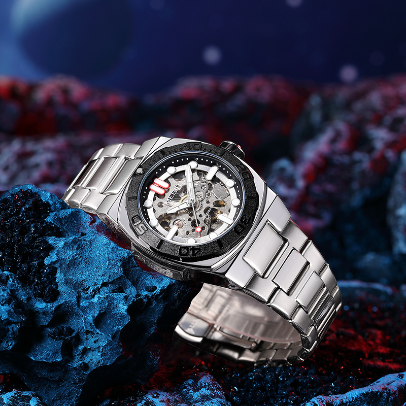 MEGIR Brand New Fashion Automatic Date Quartz Watch for Men Stainless Steel Waterproof Mechanical Mens Watches Relogio Masculino