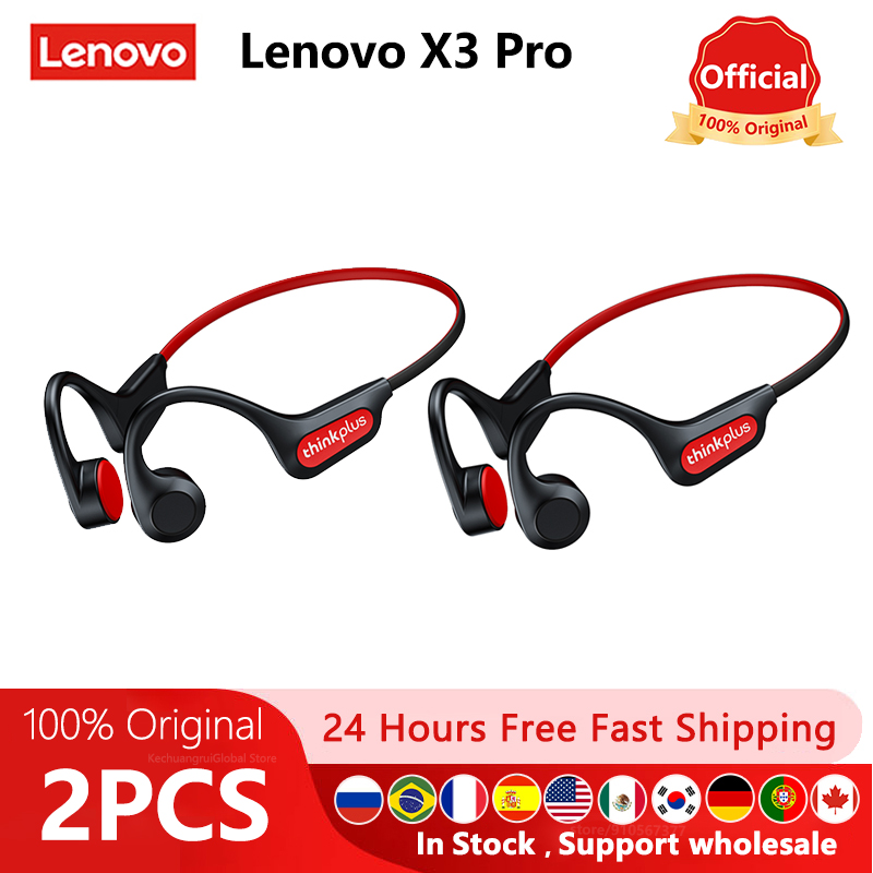 Original Lenovo X3 Pro Bone Conduction Wireless Bluetooth 5.3 Headphone 10pcs / 5pcs / 2pcs Ear Hook Sports Earphones Wholesale