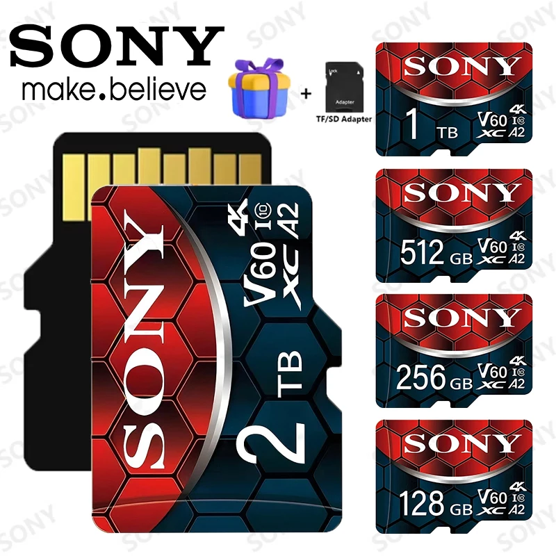 SONY-Micro TF SD Card 2TB 1TB Class 10 High Speed Memory Card U3 4K 512GB 128GB 256GB TF Flash Card for Smartphone Camera Drone