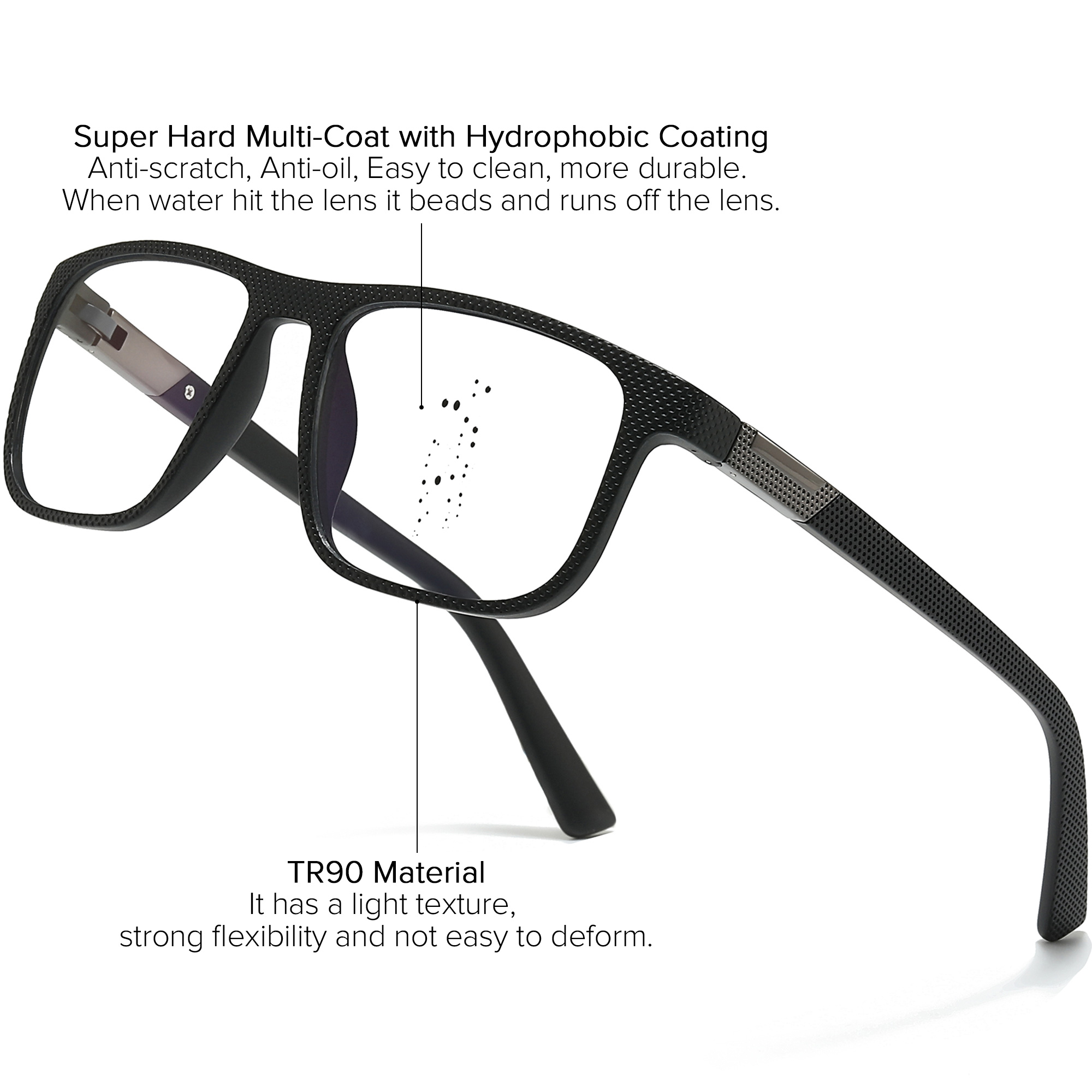 Multifocal Prescription Glasses Men Bifocal Progressive Eyeglasses Male Custom 1.74 High Myopia Optical Spectacles TR90 Square