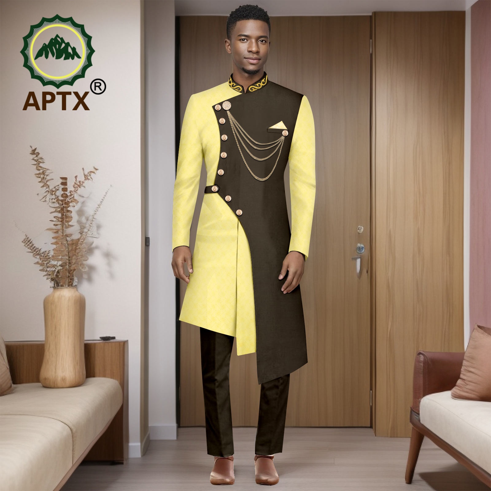 African Suits for Men 2025 Fashion New Two-piece (top + Pants) Men's Set Dashiki Outfits Party Wedding Guy Mens Clothes 2516001