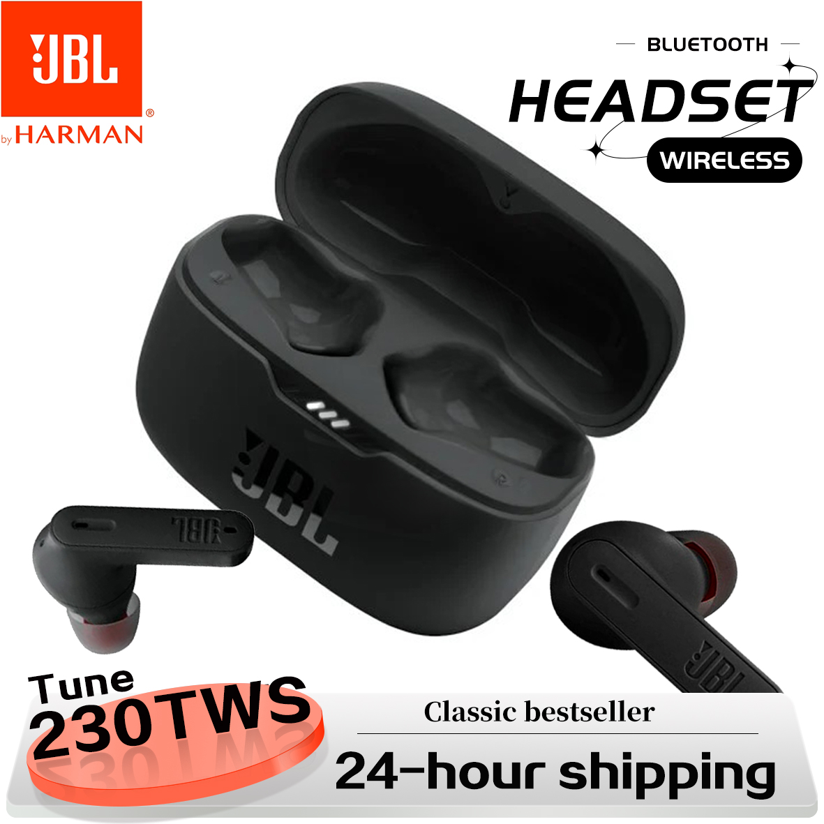 JBL Tune 230NC TWS Wireless Bluetooth Noise Cancelling Earbuds Stereo Pure Bass Earphones Waterproof Headphones Smart Sport