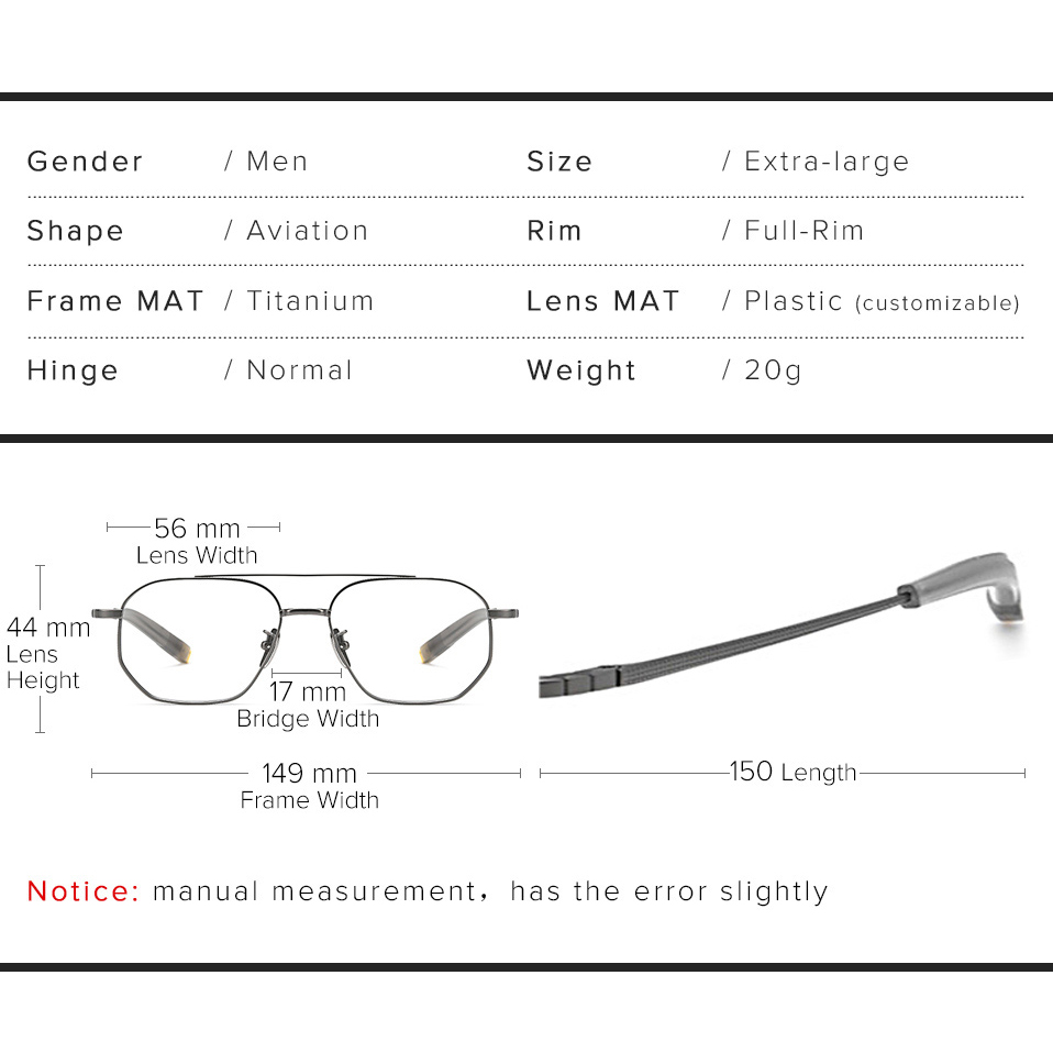 Multifocal Prescription Glasses Men Ultra Light Pure Titanium Progressive Eyeglasses Male High Myopia Optical Bifocal Spectacles