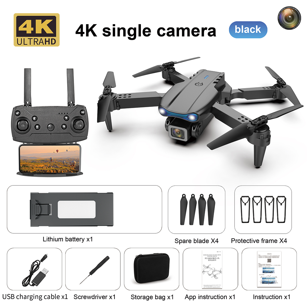 Professional Drone E99/K3 4K wide-angle HD camera WiFi FPV height Hold Foldable RC Quadrotor helicopter Camera-free Dron Toys