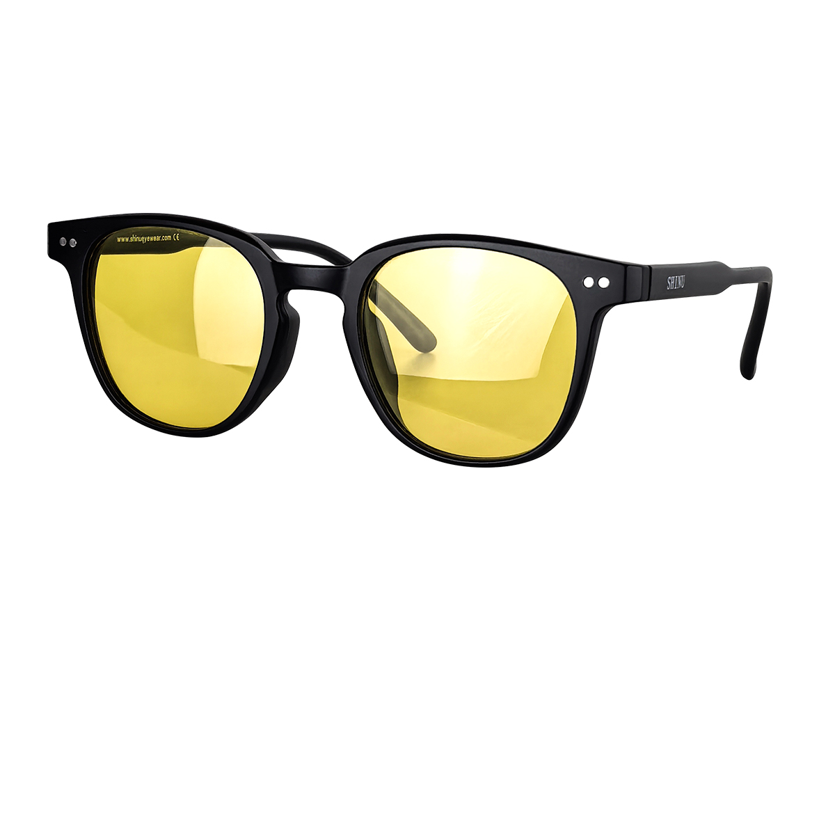 SHINU Myopia Night Vision Glasses Man Night Driving Glasses Women 80% Blocking Blue Light Lenses for Office Working TR90 Eyewear