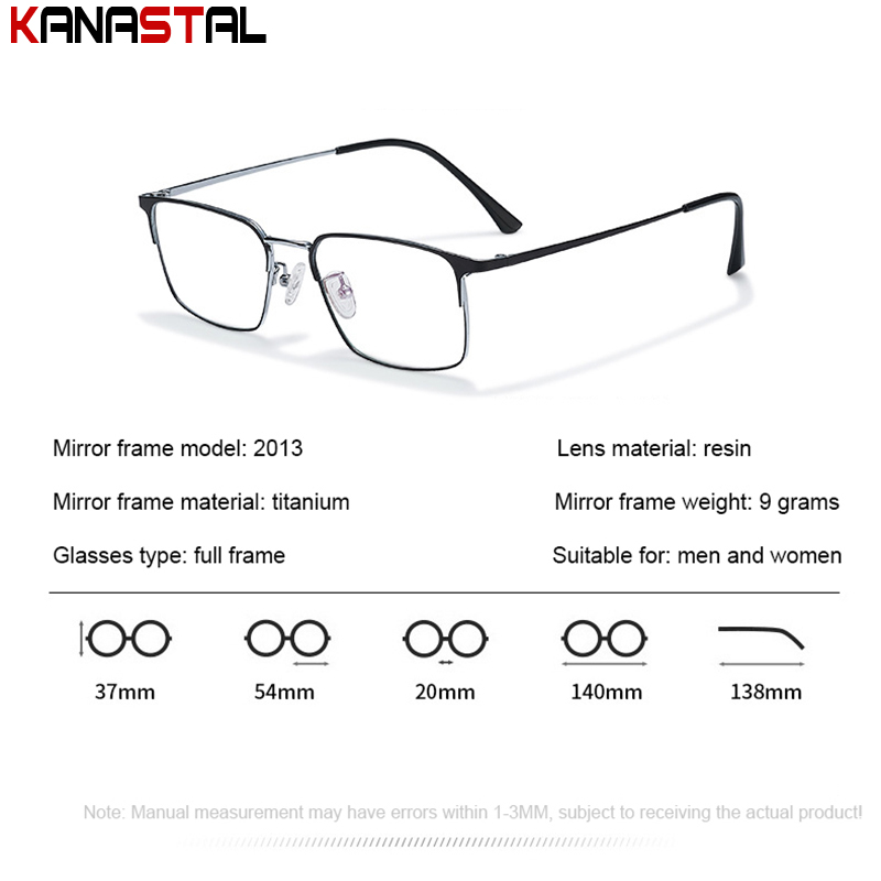 Men Prescription Glasses Optics Lenses  Reading Glasses Women Blue Light Blocking Myopia Eyewear Metal Titanium Eyeglasses Frame