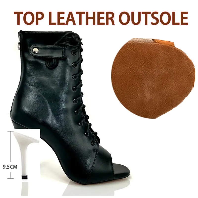 Black Salsa Heels Dance Shoes Women Latin Dance Boots Black Bachata Salsa High Heel Ballroom Bachata Salsa Dance Shoes