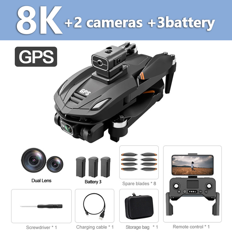 Xiaomi V168GPS Drone 8K 5G HD Aerial Photography Dual-Camera Omnidirectional Obstacle Brushless Avoidance Quadcopter RC Toys