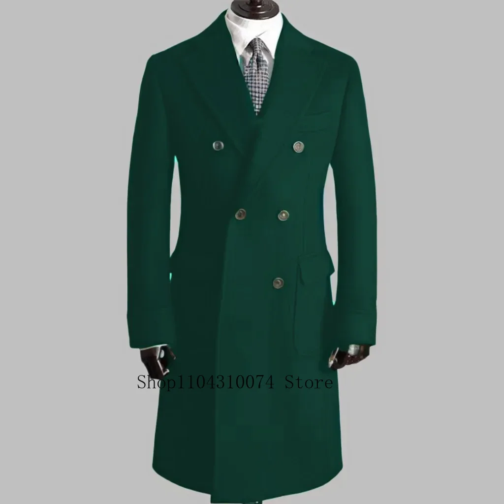 Trench Coat with Notched Lapel and Double-breasted ，comfortable Winter Jacket for Men，Double Breasted，Warm, Coat Customization