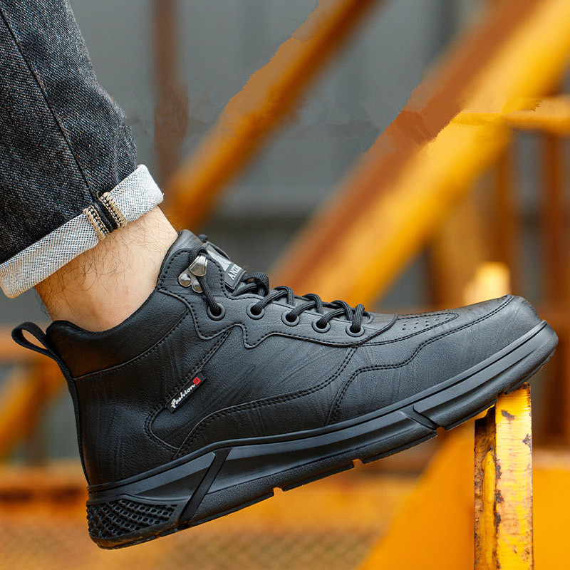 Comfortable safety sneaker for men winter anti-slip boots man construction indestructible black work boots steel nose work shoes