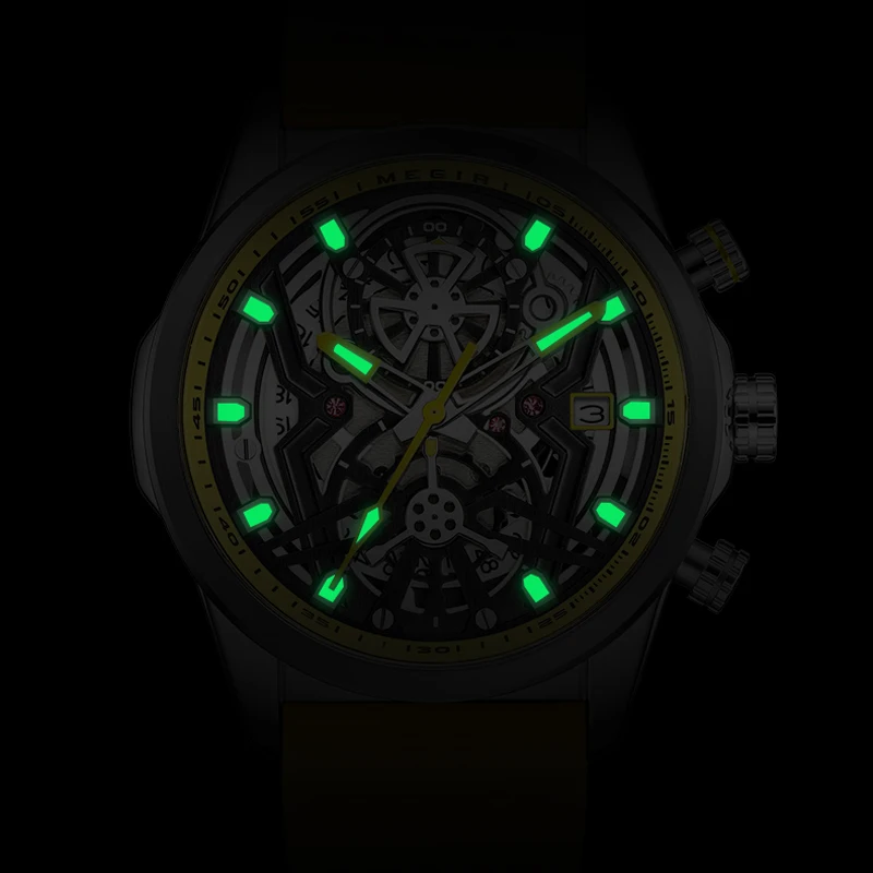 Sport Chronograph Watches for Men Top Luxury Brand MEGIR Quartz Waterproof Fashion Man WristWatch with Auto Date Luminous Hands