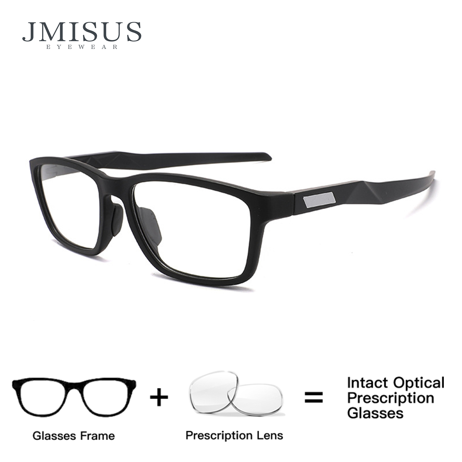 JMISUS Sports Prescription Glasses Men Women Lightweight TR90 Frame Choose Polarized Sun Lenses or Photochromic Grey Brown Lens