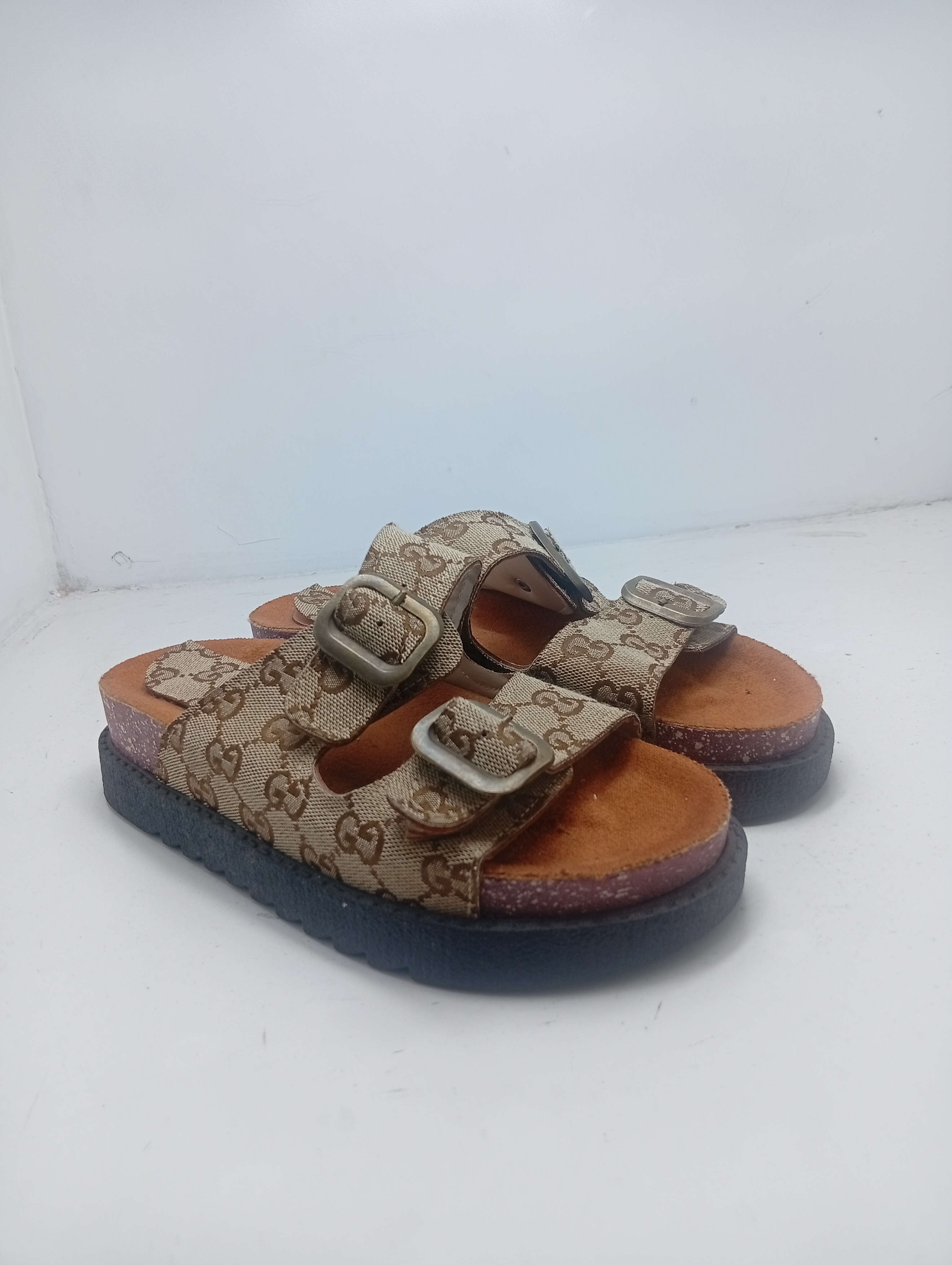 Gucci-Style Monogram Platform Sandals for Women